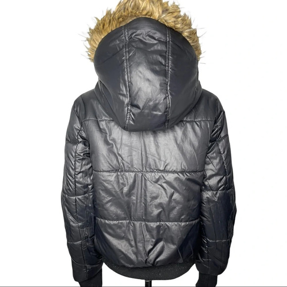 🛍️3/$40 Reversible Bomber Jacket w/ Faux Fur  Trim on Hood Winter Coat - Picture 8 of 12